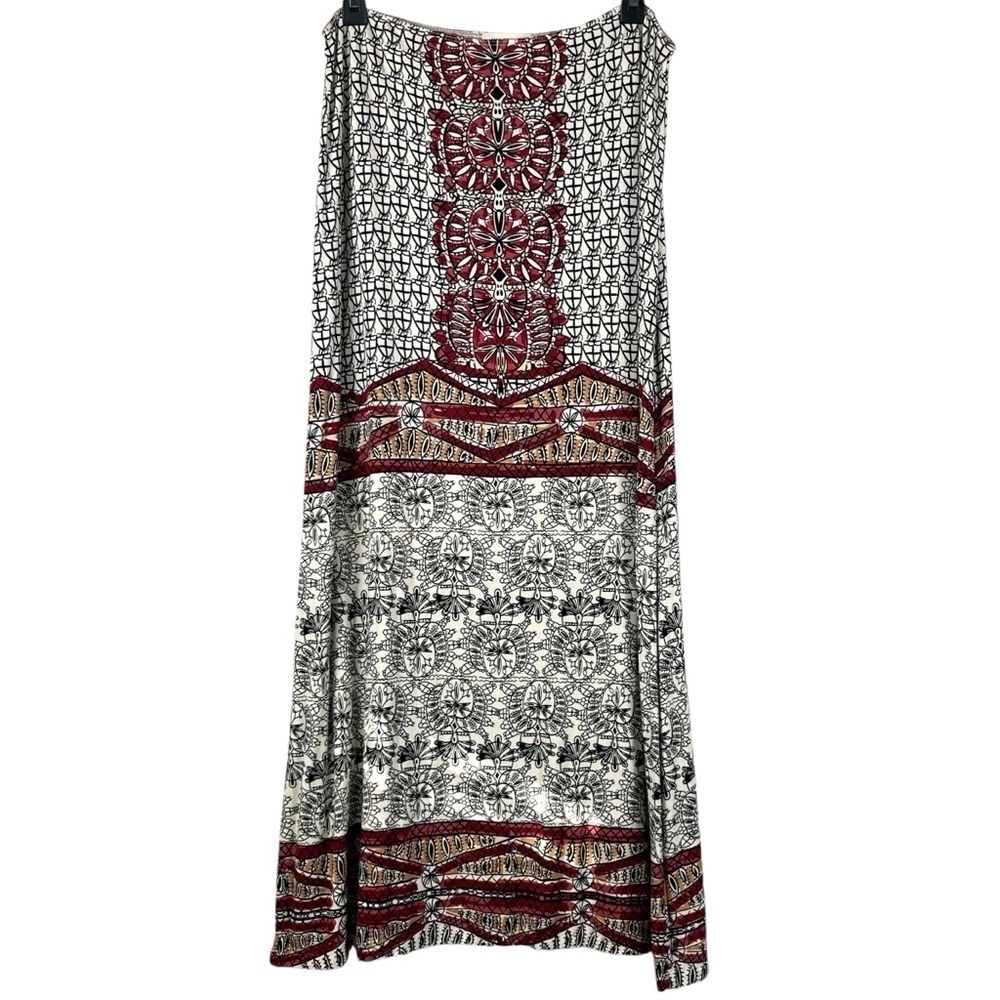 Max Studio Patterned Maxi Skirt Size Large